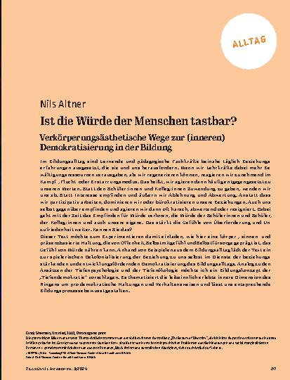 Vorschauseite 2: Ist die Würde der Menschen tastbar?