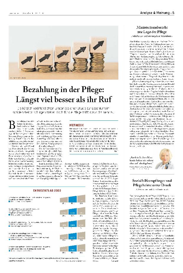 Vorschauseite 1: Bezahlung in der Pflege: Längst viel besser als ihr Ruf
