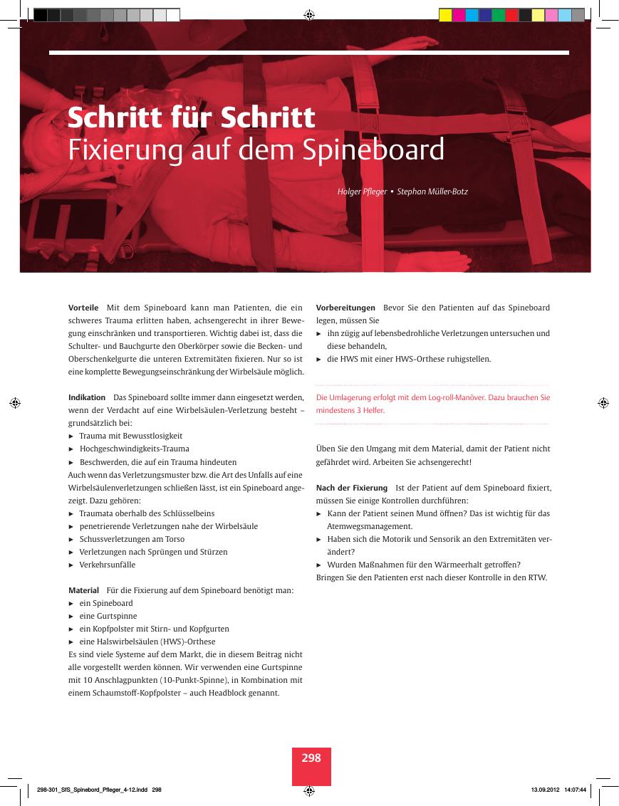 Vorschauseite 1: Schritt für Schritt ? Fixierung auf dem Spineboard