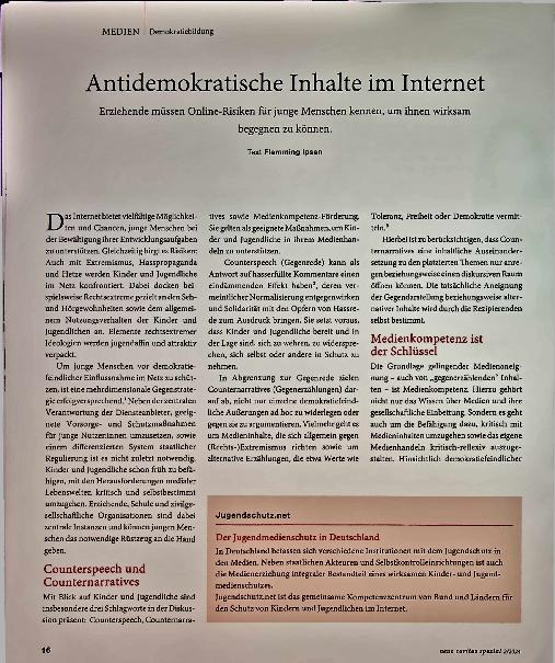 Vorschauseite 1: Antidemokratische Inhalte im Internet