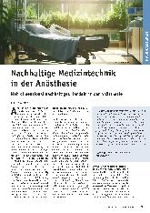 Vorschauseite 1: Nachhaltige Medizintechnik in der Anästhesie. Mehrdimensionales nachhaltiges Handeln in der Anästhesie.