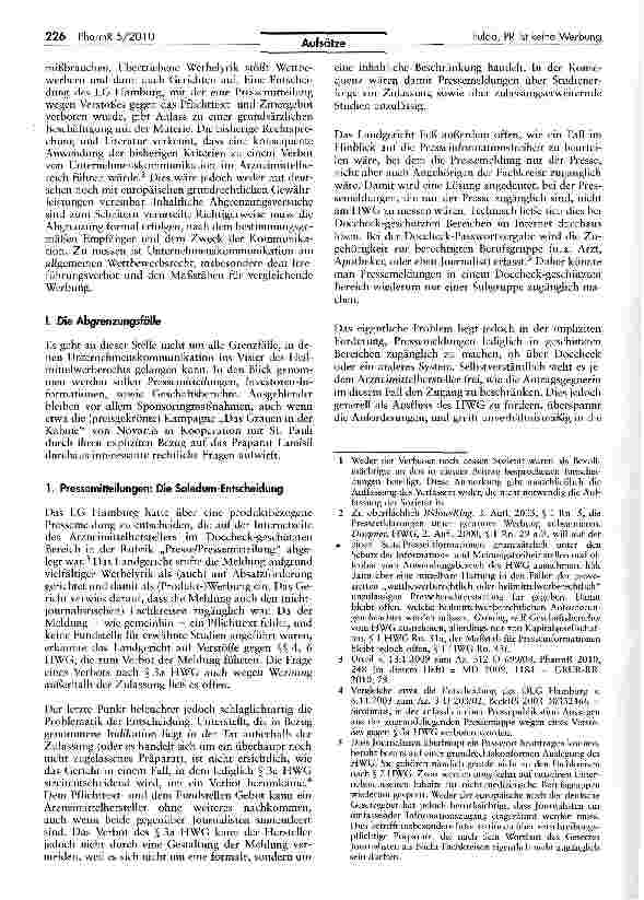 Vorschauseite 2: PR ist keine Werbung -Zum Verhältnis von Unternehmenskommunikation und Heilmittelwerberecht