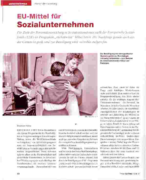 Vorschauseite 1: EU-Mittel für Sozialunternehmen