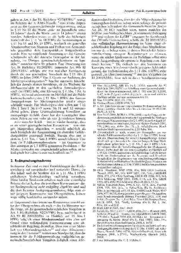 Vorschauseite 3: Heilmittelwerberechtliche Publikumswerbeverbote in § 11 Abs. 1 HWG