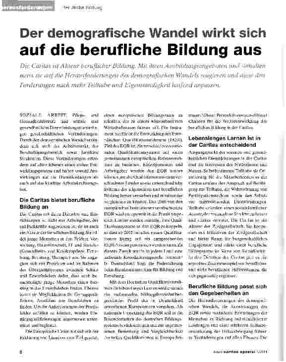 Vorschauseite 1: Der demografische Wandel wirkt sichauf die berufliche Bildung aus