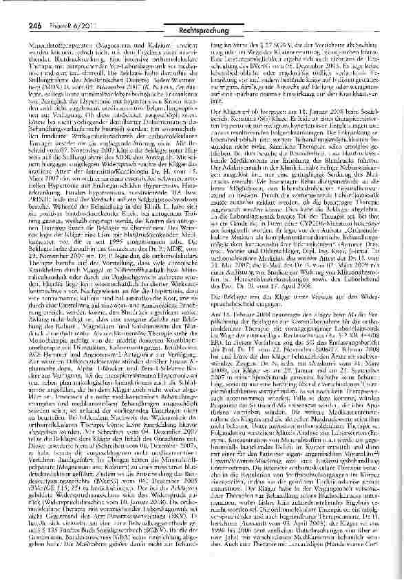 Vorschauseite 2: Zur Kostenübernahme für eine orthomolekulare Therapie mit vorangehender LabordiagnostikSGBV §§ 27, 31 I, 34 I; SGBIX § 15; AMG § 2