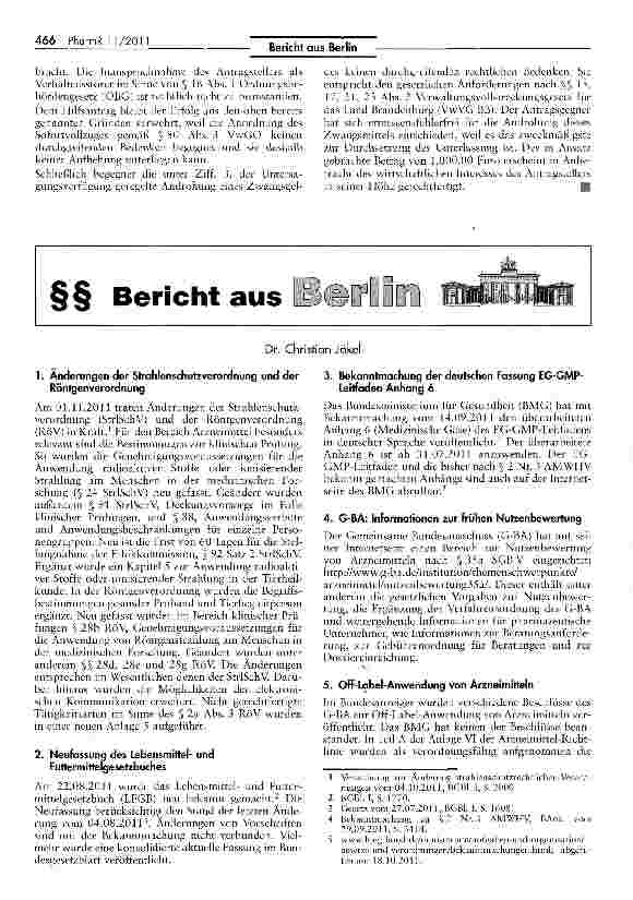 Vorschauseite 5: Abgrenzung Arzneimittel/Tabakerzeugnis (Nikotindepots „E-Liquids)AMG §§ 2 I, III, 4 XVII, 21 I 1, 69 1 1 u. 2; Richtlinie 2001/83/EG Art. 1 Nr. 2 II, 2 II