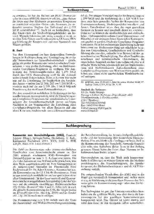 Vorschauseite 6: Aktuelle Entwicklungen und Tendenzen im Bereich Health Care Compliance - unter besonderer Berücksichtigung mittelständischer Unternehmen