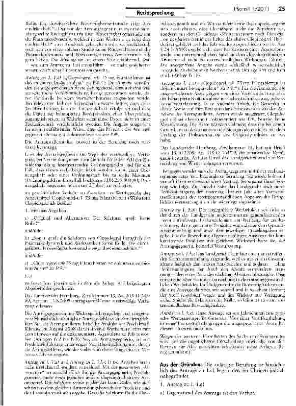 Vorschauseite 2: Werbung für ein Generikum gegenüber ÄrztenUWG §§ 3, 4 Nr. 11, 5; HWG § 3; AMG § 24b 11; RL2001/83/KG Art. 10 II lit b}