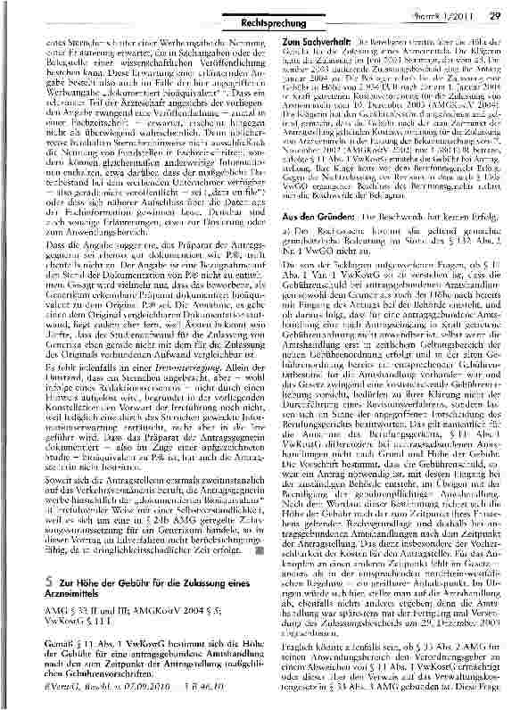 Vorschauseite 6: Werbung für ein Generikum gegenüber ÄrztenUWG §§ 3, 4 Nr. 11, 5; HWG § 3; AMG § 24b 11; RL2001/83/KG Art. 10 II lit b}