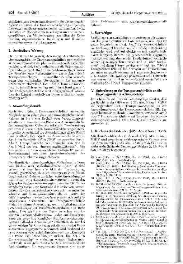 Vorschauseite 4: Schnelle Nutzenbewertung und Erstattungsbeträge als Anwendungsfälleder Transparenzrichtlinie 89/105/EWG