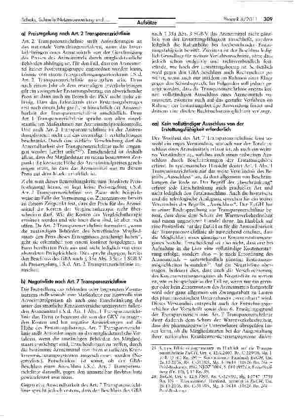 Vorschauseite 5: Schnelle Nutzenbewertung und Erstattungsbeträge als Anwendungsfälleder Transparenzrichtlinie 89/105/EWG