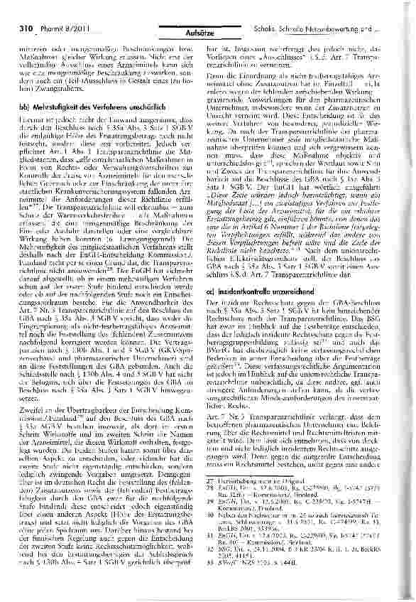 Vorschauseite 6: Schnelle Nutzenbewertung und Erstattungsbeträge als Anwendungsfälleder Transparenzrichtlinie 89/105/EWG