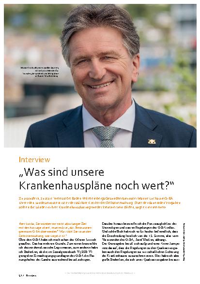 Vorschauseite 1: „Was sind unsere Krankenhauspläne noch wert?“