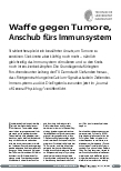 Vorschauseite 1: Waffe gegen Tumore, Anschub fürs Immunsystem