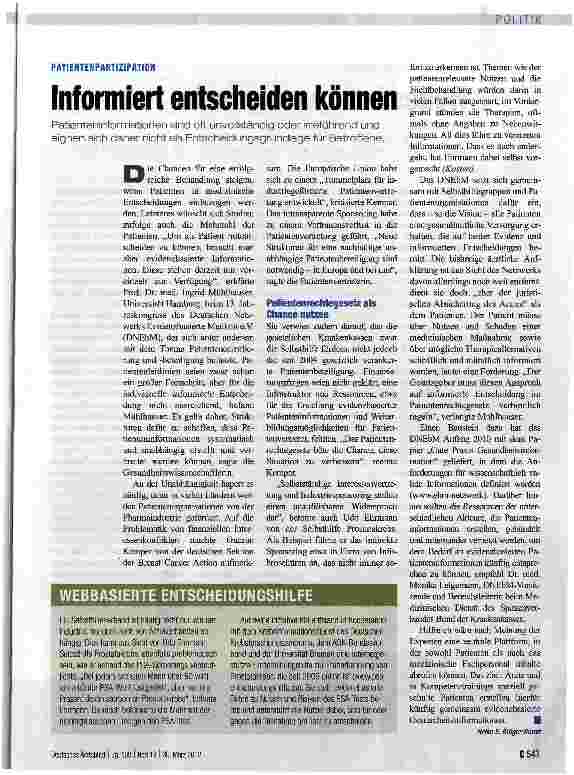 Vorschauseite 1: Informiert entscheiden können