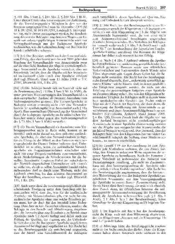 Vorschauseite 3: Zulässige Gewährung von Rabatten auf preisgebundene und verschreibungspflichtige Arzneimittel UWG § 4 Nr, 11; AMG § 73 II Nr. 1