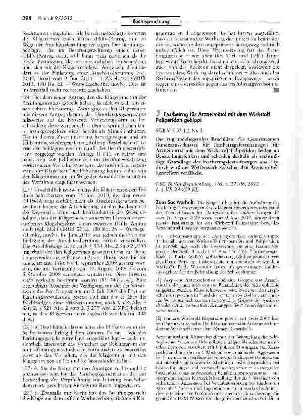 Vorschauseite 4: Zulässige Gewährung von Rabatten auf preisgebundene und verschreibungspflichtige Arzneimittel UWG § 4 Nr, 11; AMG § 73 II Nr. 1