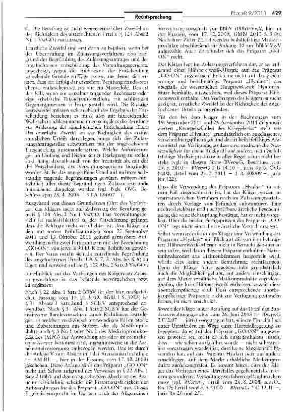 Vorschauseite 2: „GO-ON Fertigspritzen AMRL; BBhV § 22 I 2; SGB V § 31 I