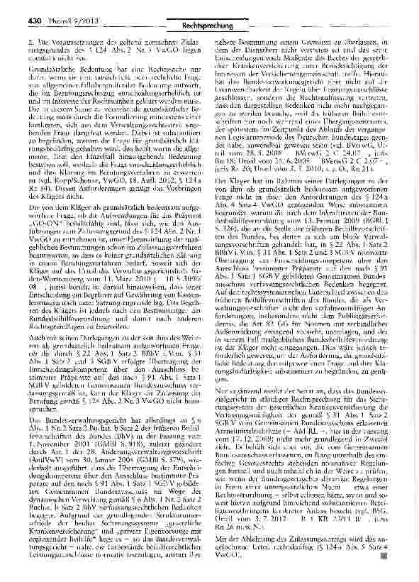 Vorschauseite 3: „GO-ON Fertigspritzen AMRL; BBhV § 22 I 2; SGB V § 31 I