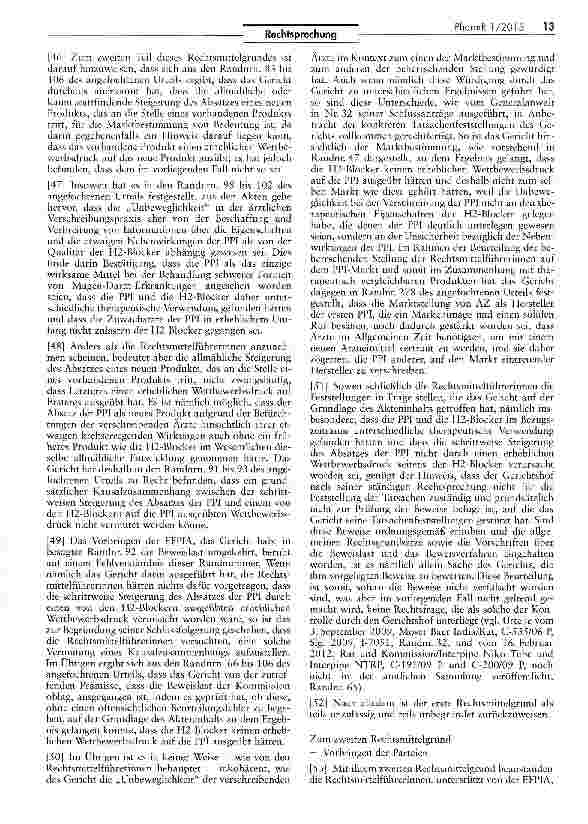 Vorschauseite 6: Missbrauch einer beherrschenden Stellung: Täuschung zur Wahrung des Monopols auf dem Arzneimittelmarkt rechtswidrig RL 65/65/EWG; VO EWG Nr. 1768/92