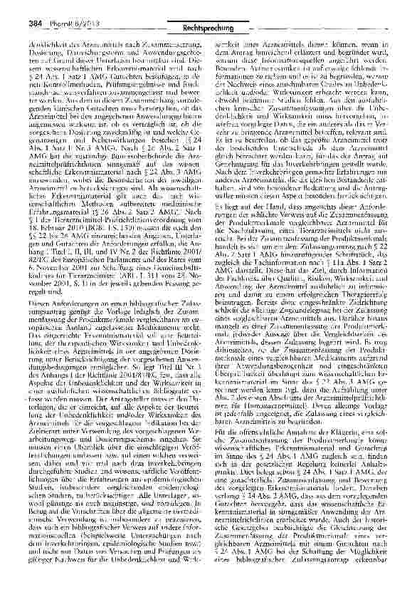 Vorschauseite 2: Nachzulassung eines Tierarzneimittels auf der Grundlage eines bibliografischen Antrags