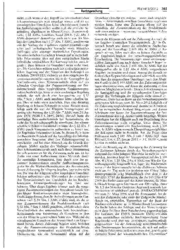 Vorschauseite 3: Nachzulassung eines Tierarzneimittels auf der Grundlage eines bibliografischen Antrags
