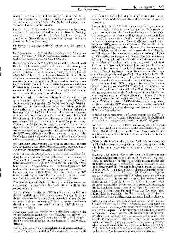 Vorschauseite 3: Rabattzahlungen an private Krankenversicherung sind nach Arzneimittelrabattgesetz verfassungsgemäß SGB V § 130a; GG Art. 12 1, 5 IV, 20 I; AMRabG § 1 Satz 3