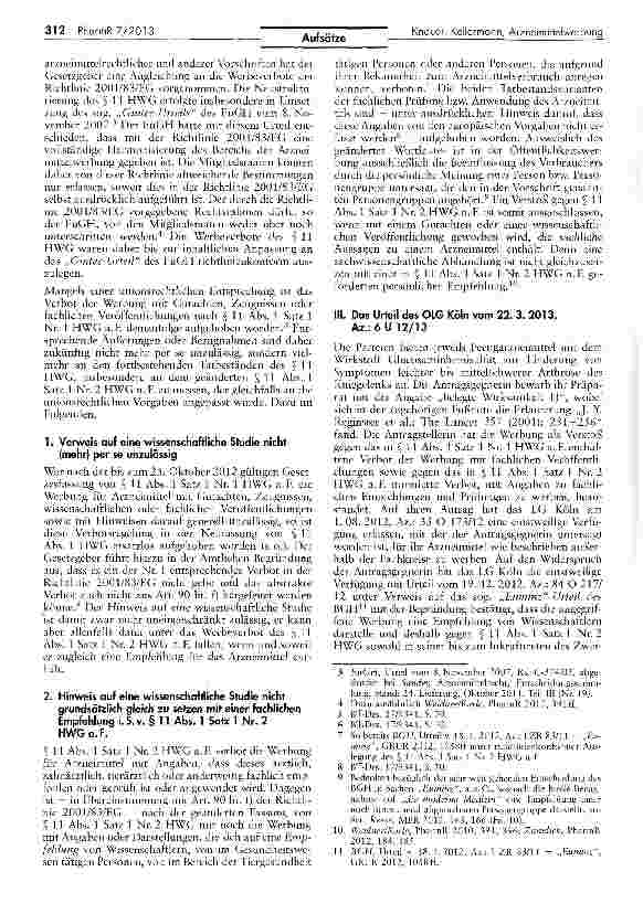 Vorschauseite 2: Arzneimittelwerbung mit wissenschaftlichen Studien