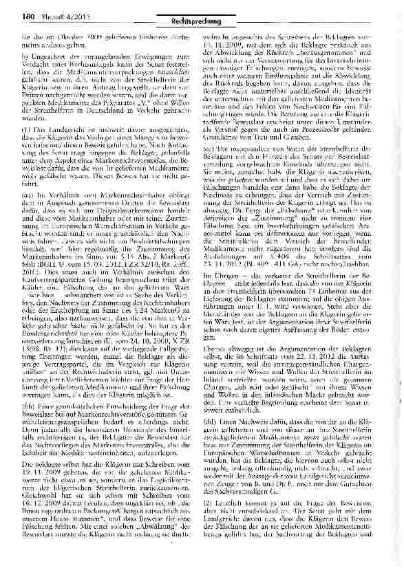 Vorschauseite 4: Rechtsfolgen bei Lieferung von Medikamenten — hier: eines HIV-Präparates — beim Verdacht einer Produktfälschung BGB § 434 I; MarkcnG § 24; AMG § 8 I Nr. la