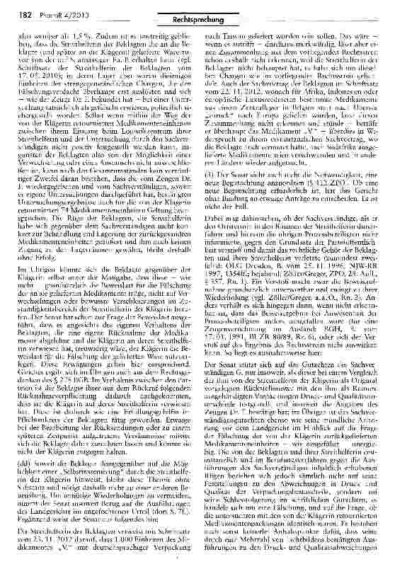 Vorschauseite 6: Rechtsfolgen bei Lieferung von Medikamenten — hier: eines HIV-Präparates — beim Verdacht einer Produktfälschung BGB § 434 I; MarkcnG § 24; AMG § 8 I Nr. la