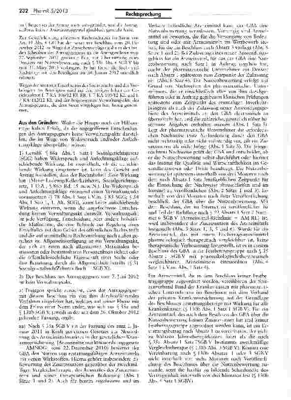 Vorschauseite 3: Nutzenbewertung von Arzneimitteln — Einleitung der Nutzenbewertung durch den Gemeinsamen Bundesausschuss nicht willkürlich
