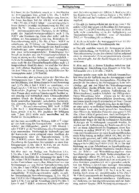Vorschauseite 4: Nutzenbewertung von Arzneimitteln — Einleitung der Nutzenbewertung durch den Gemeinsamen Bundesausschuss nicht willkürlich