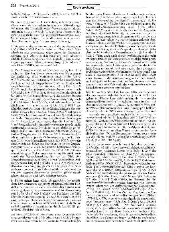 Vorschauseite 5: Nutzenbewertung von Arzneimitteln — Einleitung der Nutzenbewertung durch den Gemeinsamen Bundesausschuss nicht willkürlich