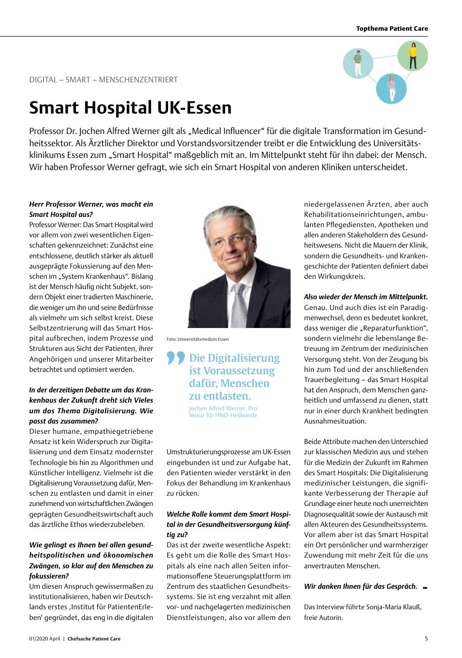Vorschauseite 1: DIGITAL – SMART – MENSCHENZENTRIERT: Smart Hospital UK-Essen
