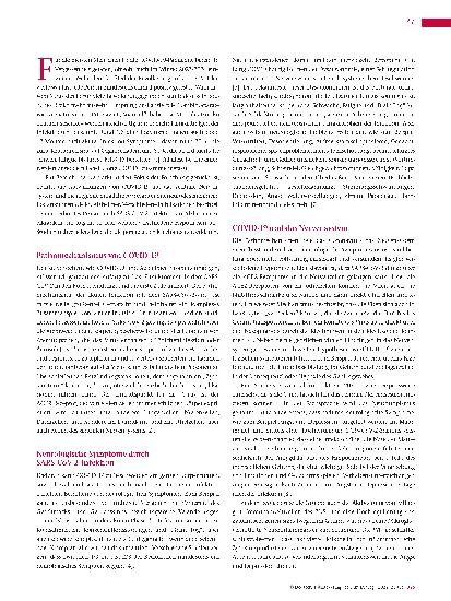 Vorschauseite 2: Führt die Infektion mit SARS-CoV-2 zu Alzheimer?