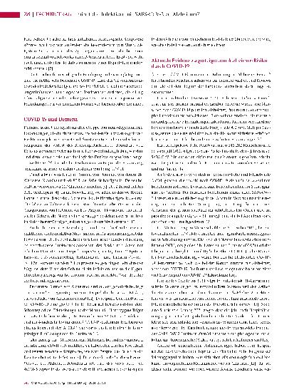 Vorschauseite 3: Führt die Infektion mit SARS-CoV-2 zu Alzheimer?