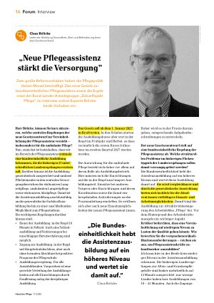 Vorschauseite 1: „Neue Pflegeassistenz stärkt die Versorgung”