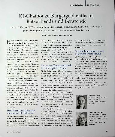 Vorschauseite 1: KI-Chatbot zum Bürgergeld entlastet Ratsuchende und Beratende