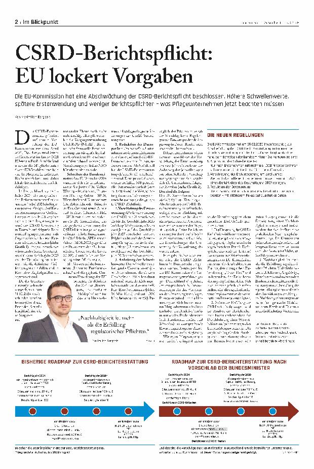 Vorschauseite 1: CSRD -Berichtspflicht: EU lockert Vorgaben