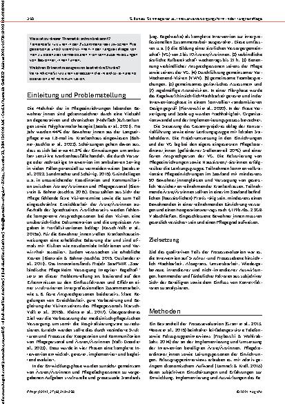 Vorschauseite 2: Integrierte Regelwerke für medizinisch-pflegerische Versorgung in der Langzeitpflege: qualitative Ergebnisse der Prozessevaluation