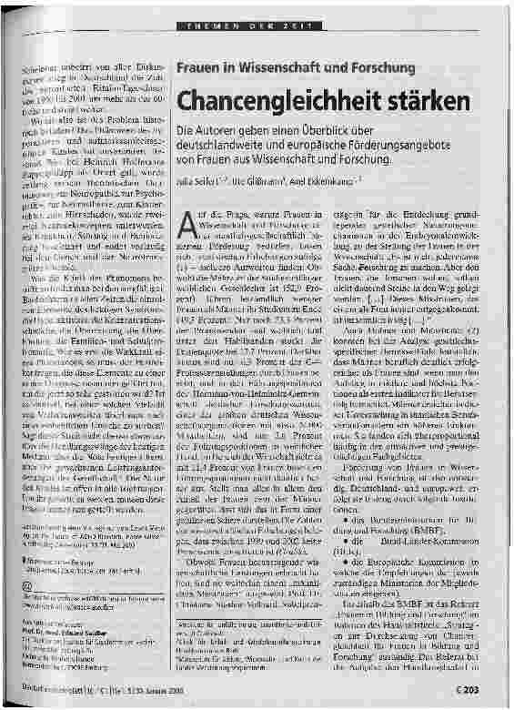 Vorschauseite 1: Chancengleichheit stärken