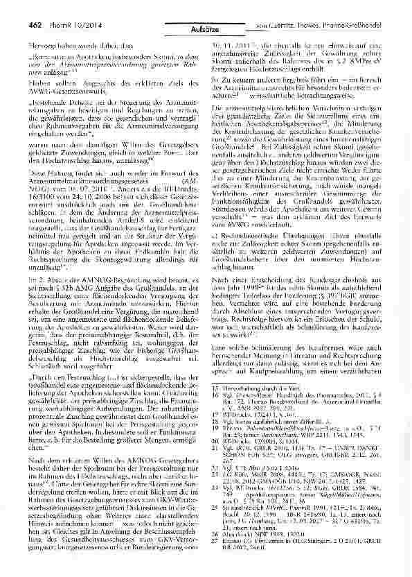 Vorschauseite 3: Zur arzneimittelpreisrechtlichen Beurteilung der Gewährung von Skonti durch den pharmazeutischen Großhandel