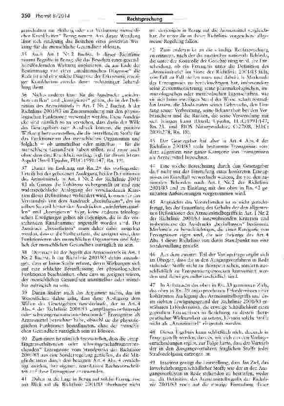 Vorschauseite 4: Cannabis-Ersatz-Kräutermischungen sind keine Arzneimittel 5 I und §4 XVII; REAMG § 95 I 1 i.V. mit AMG 2001/83/EG Art. 1 Nr. 2