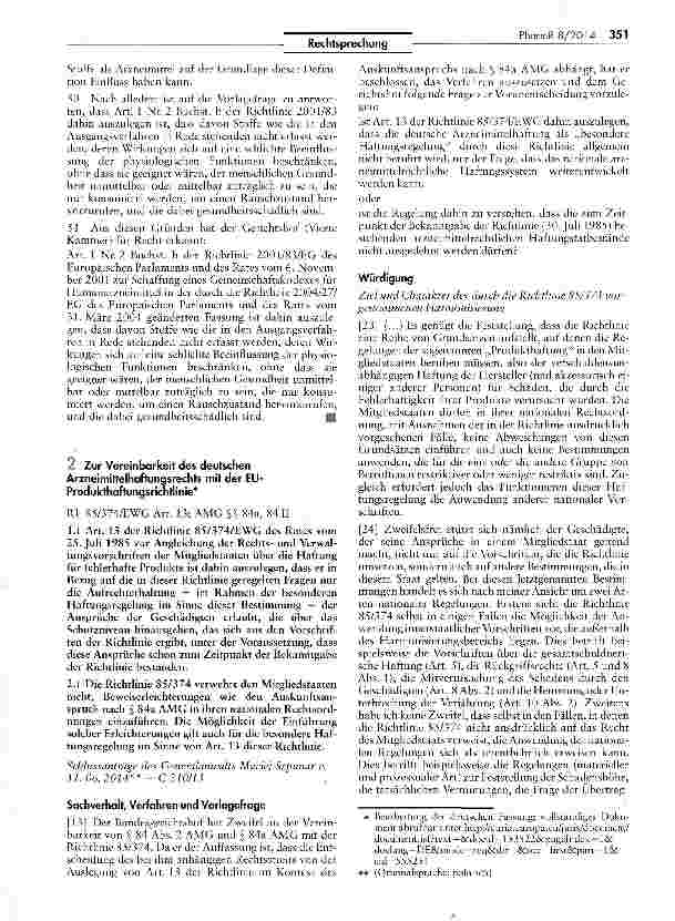 Vorschauseite 5: Cannabis-Ersatz-Kräutermischungen sind keine Arzneimittel 5 I und §4 XVII; REAMG § 95 I 1 i.V. mit AMG 2001/83/EG Art. 1 Nr. 2