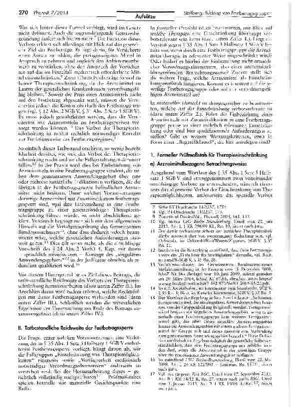 Vorschauseite 2: Das Verbot der Therapieeinschränkung bei der Bildung von Festbetragsgruppen nach § 35 SGB V