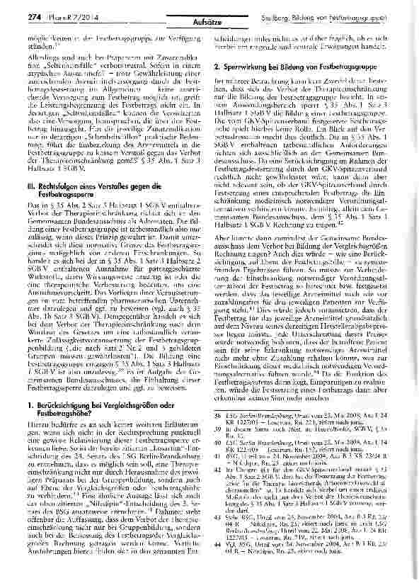 Vorschauseite 6: Das Verbot der Therapieeinschränkung bei der Bildung von Festbetragsgruppen nach § 35 SGB V