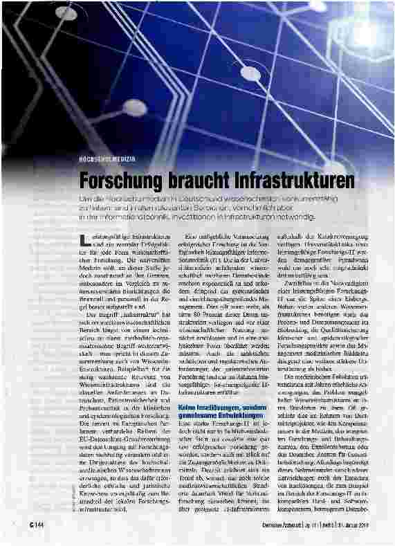 Vorschauseite 1: Forschung braucht Infrastrukturen