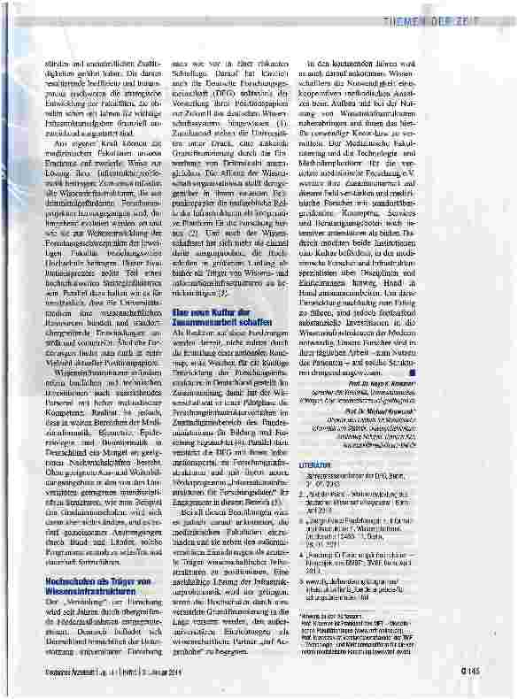 Vorschauseite 2: Forschung braucht Infrastrukturen