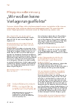 Vorschauseite 1: Pflegepersonalbemessung „Wir wollen keine Verlagerungseffekte“